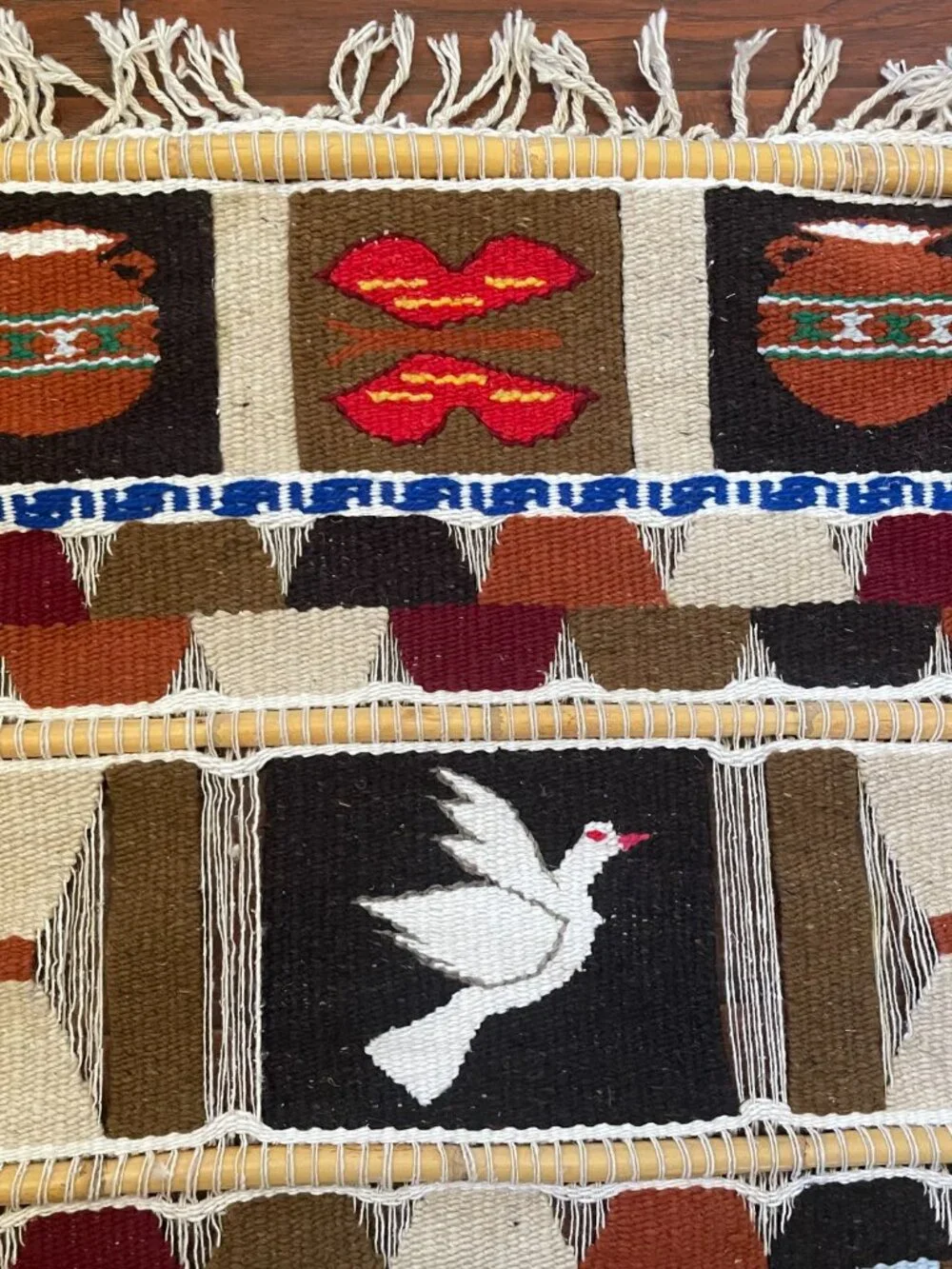 Woven Tapestry Hand-woven Panels Southwestern or Native American Wall Hanging